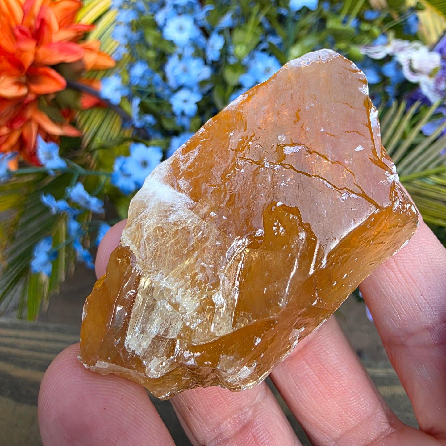 Honey Calcite Rock Specimen | Natural Crystal Mineral | 65.68 g