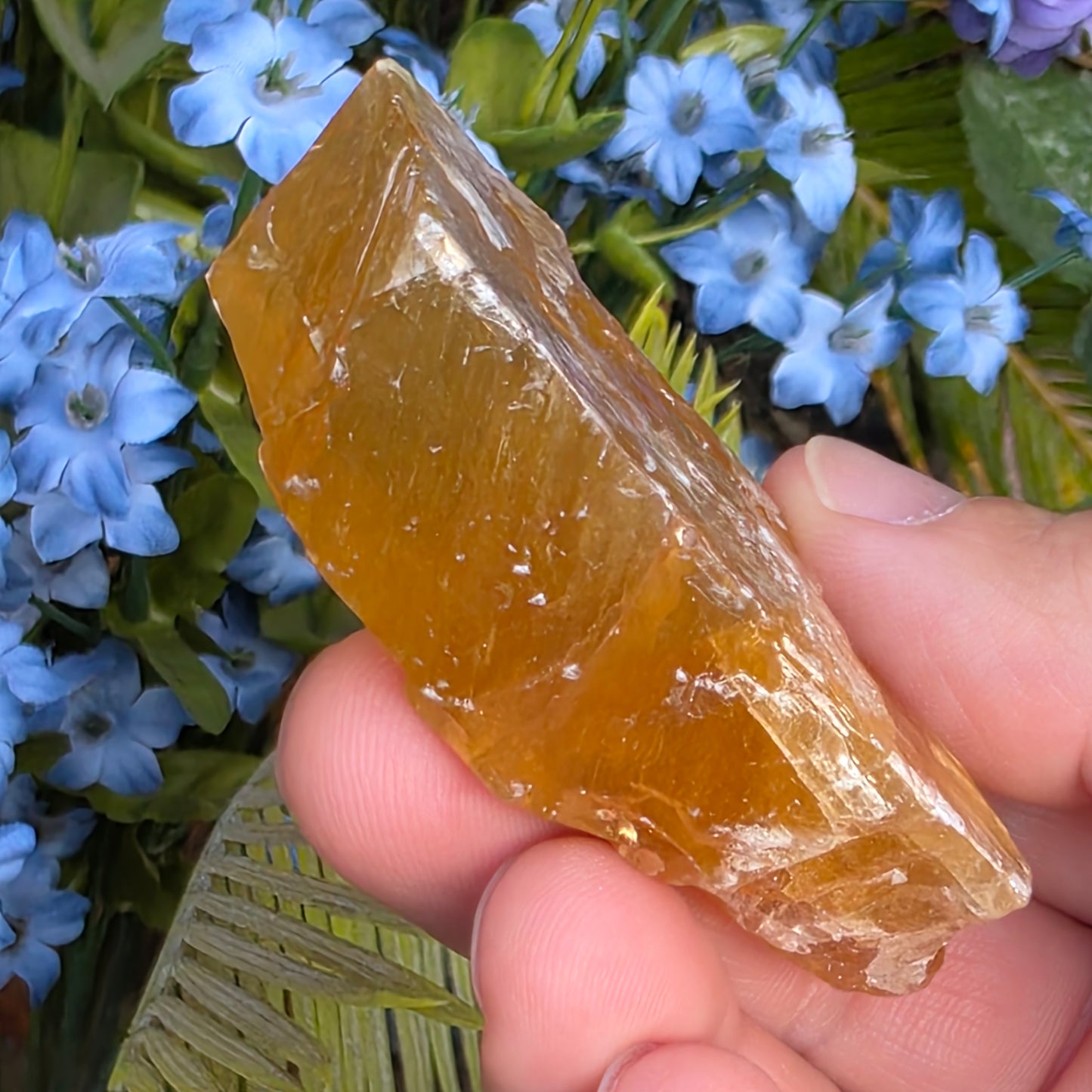 Honey Calcite Rock Specimen | Natural Crystal Mineral | 65.68 g