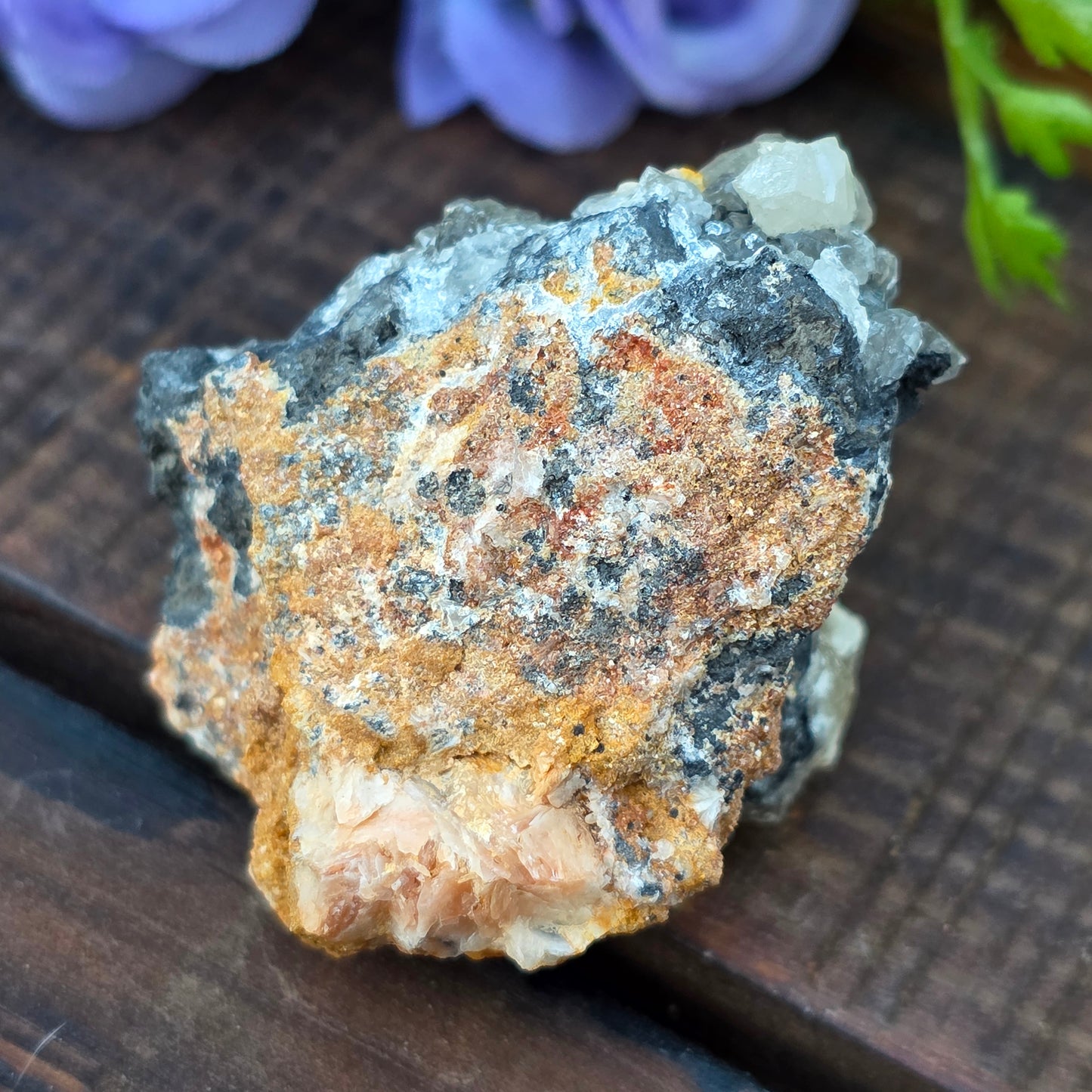 Phenomenal Cerussite Rock Specimen | with Galena and Barite | UV Reactive Glowing Mineral | Natural Raw Stone | 72 g
