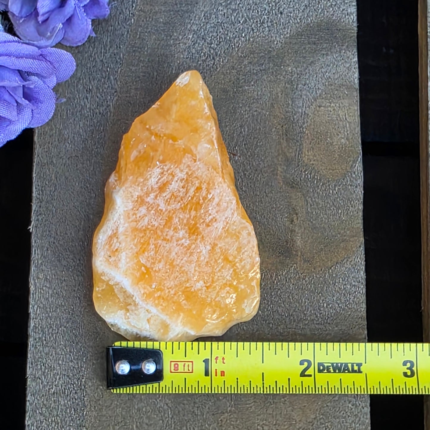 Orange Calcite Rock Specimen | Natural Crystal Mineral | 64.66 g