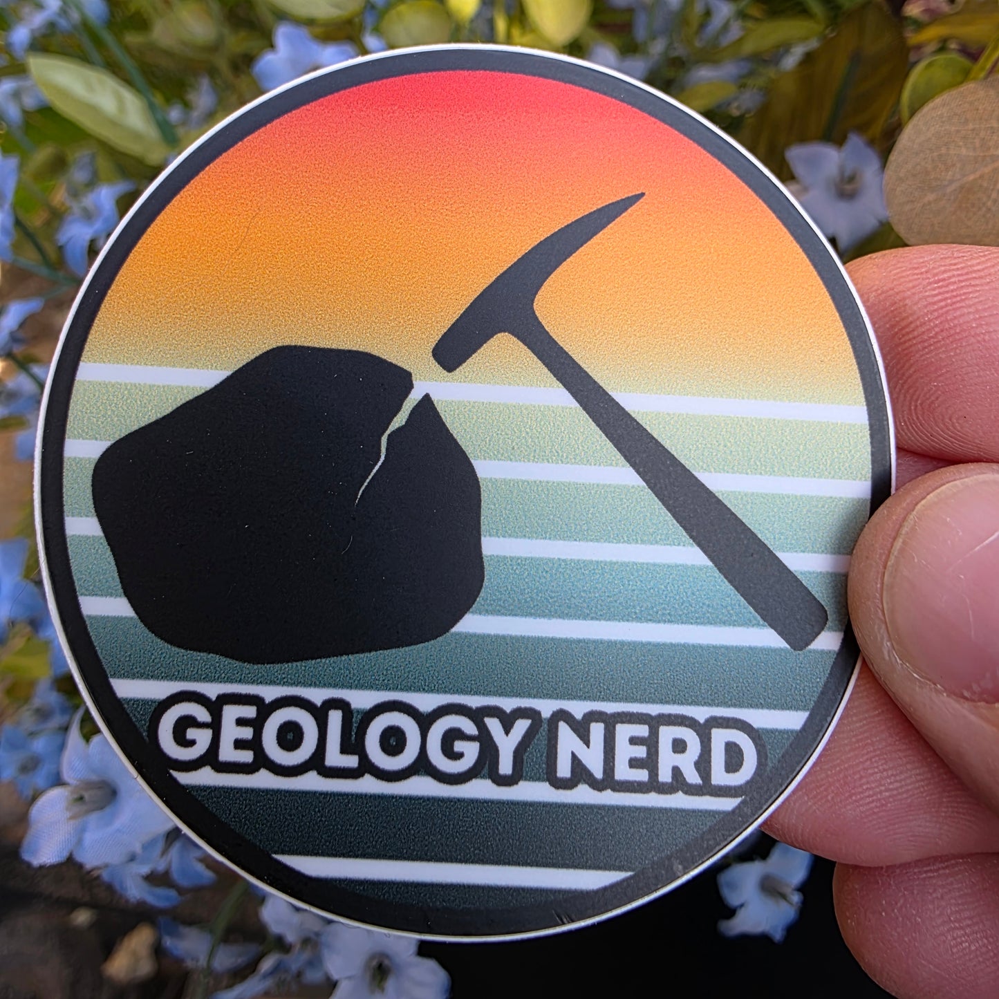 Geology Nerd Sticker: Rock Hammer Silhouette, Mineral Lover Gift