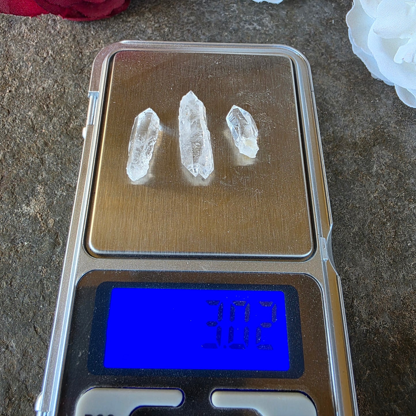 Arkansas Quartz Crystals | Three Small Pieces in a Gem Jar, from Mt. Ida