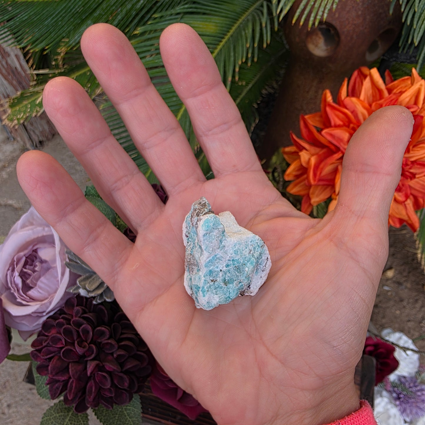 Amazonite with Smoky Quartz, White Quartz, and Mica Rock Specimen | Raw Natural Mineral | 33.44 g