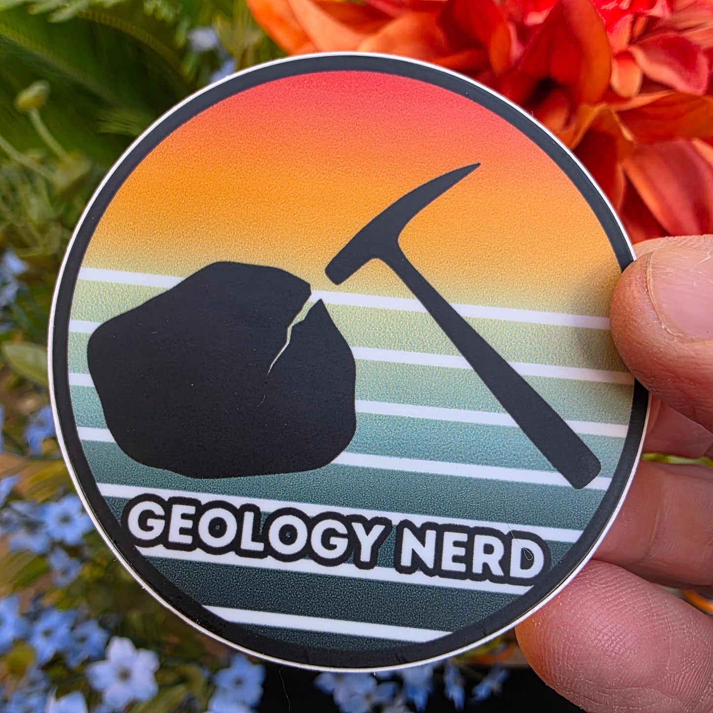Geology Nerd Sticker: Rock Hammer Silhouette, Mineral Lover Gift