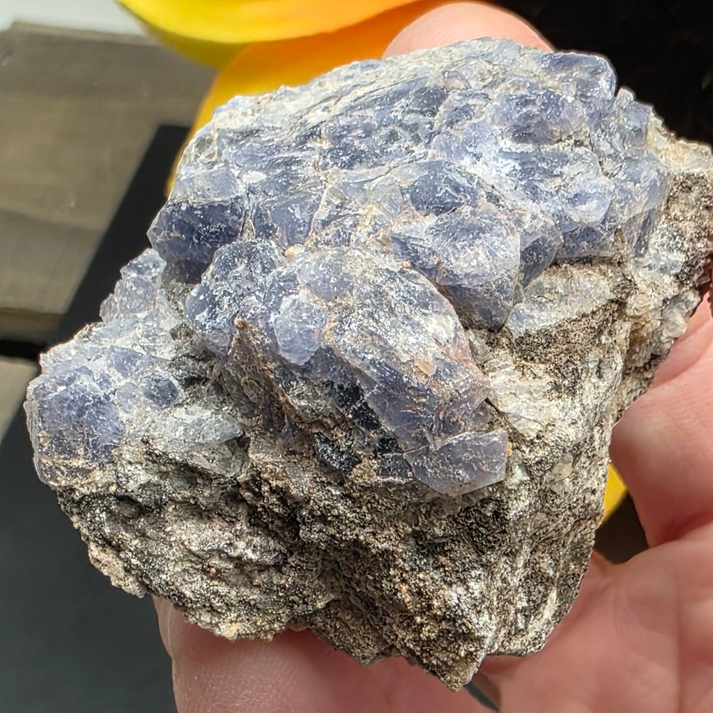 Blue Fluorite Rock Specimen: Raw Fluorescent Crystal from Arizona