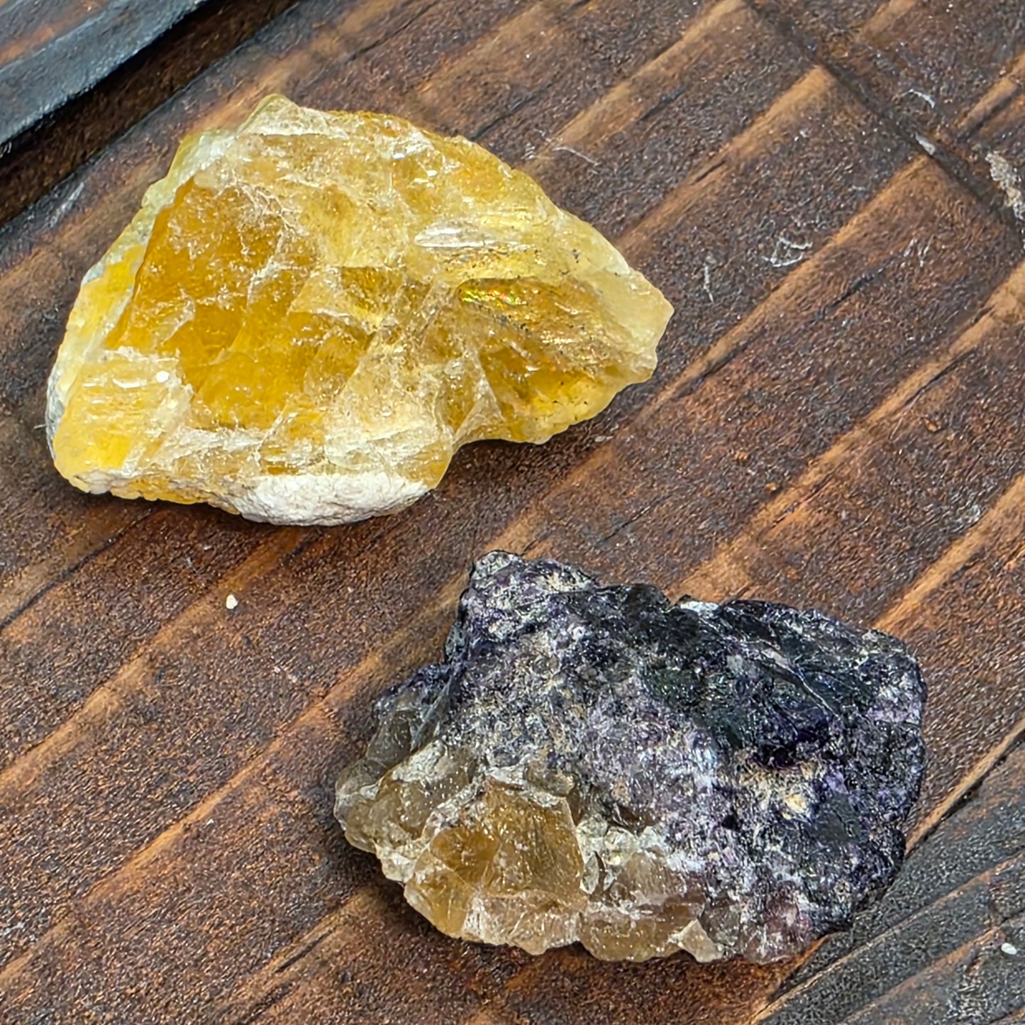 Illinois Fluorite Rock Specimens | Hardin County | IL | Raw Yellow and Purple Stones | Rough Minerals