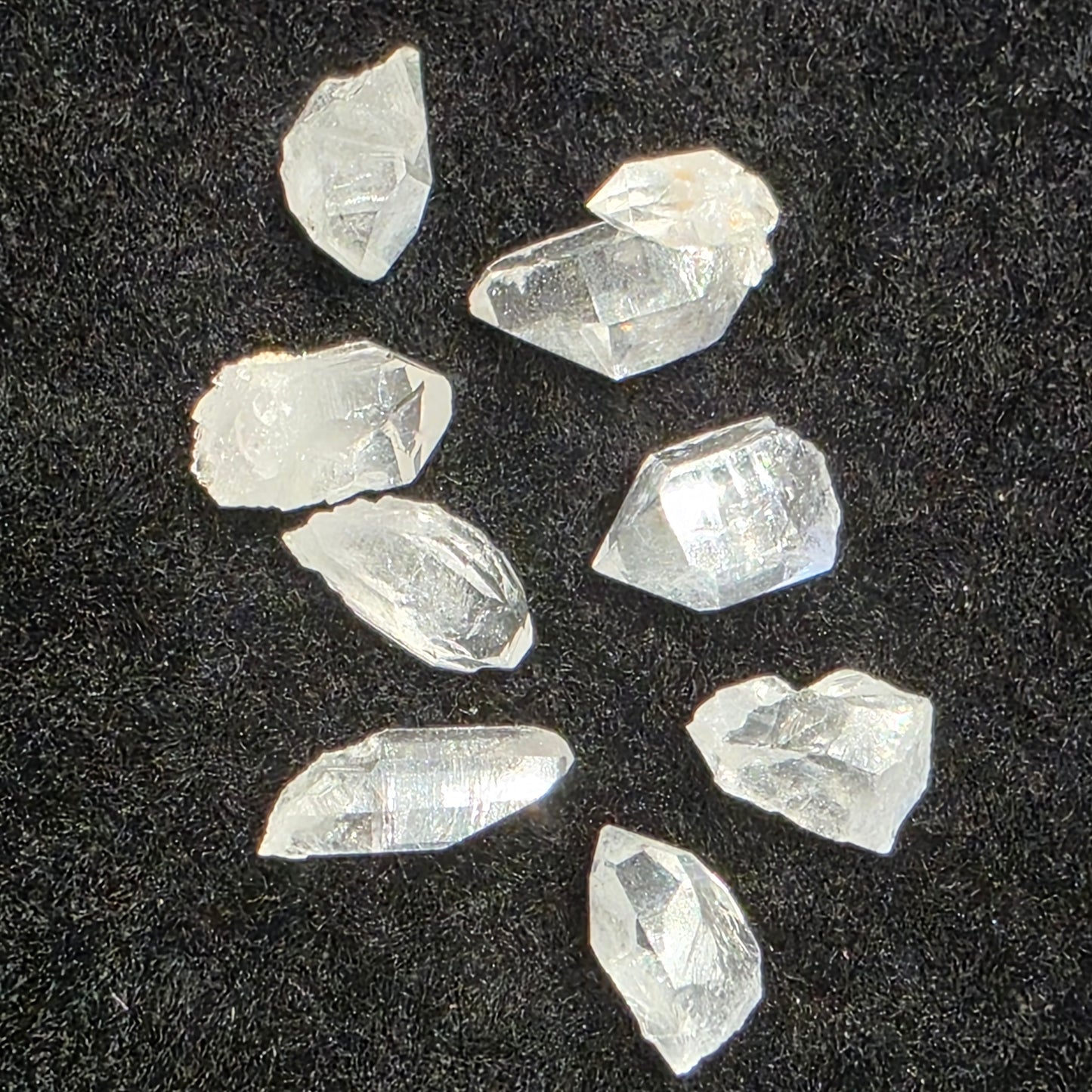 Eight Super Clear Arkansas Quartz Crystals | Beautiful Miniature Points | Mt. Ida